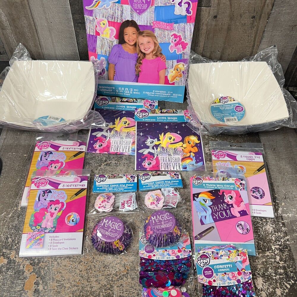 My Little‎ Pony Birthday Party Decoration Supplies Invitations, Thank , Backdrop